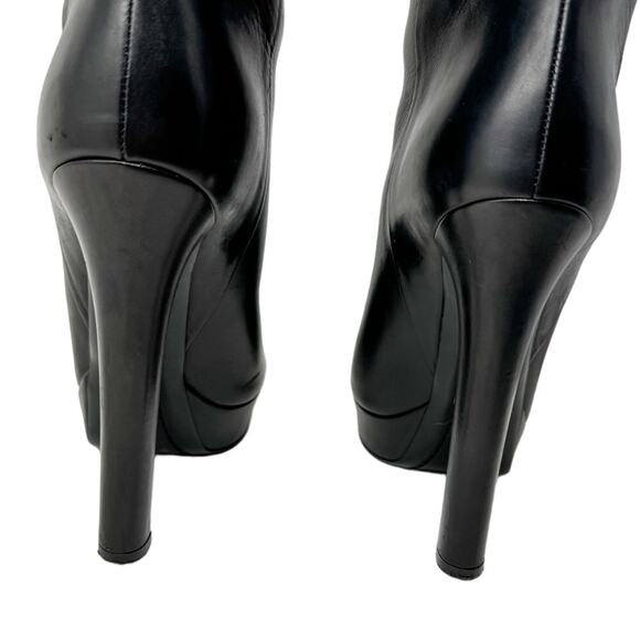 Gucci Josephine Black Horsehead Horsebit Knee High Tall Platform Boots size 38.5 - Picture 11 of 16